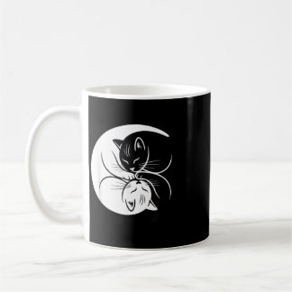 Taza De Café Gatos Yin Yang negros y blancos Zen Amante de los 