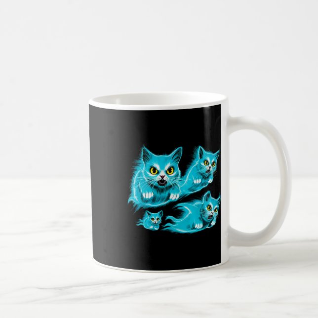 Taza De Café Gats Halloween Funny Flying Ghost Tee (Derecha)