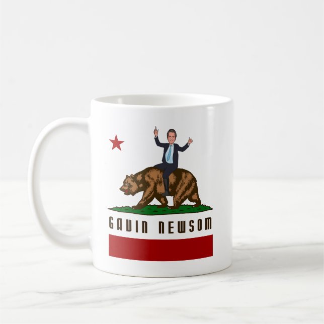 TAZA DE CAFÉ GAVIN NEWSOM CA FLAG (Izquierda)