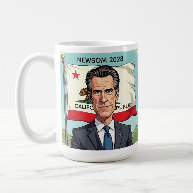 Taza De Café Gavin Newsom para el presidente político (Izquierda)