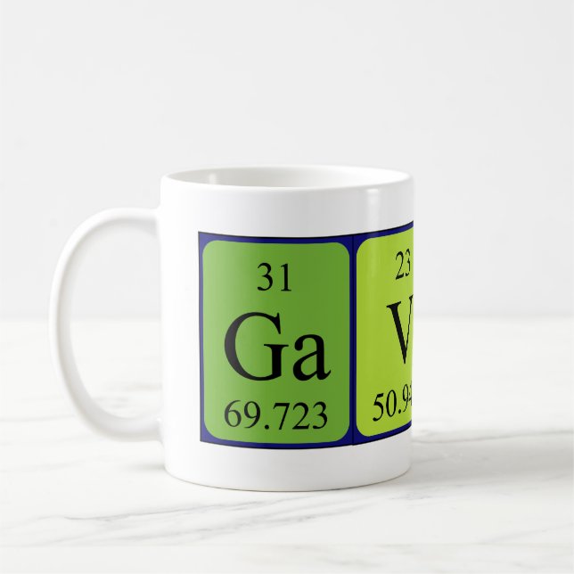Taza De Café Gavin periódica nombre de tabla mug (Izquierda)