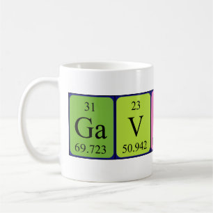 Taza De Café Gavino nombre de tabla periódica mug