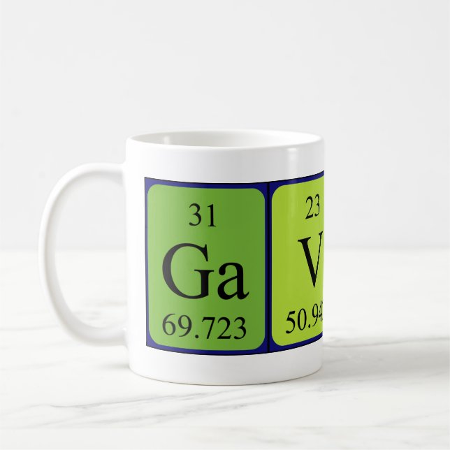 Taza De Café Gavino nombre de tabla periódica mug (Izquierda)