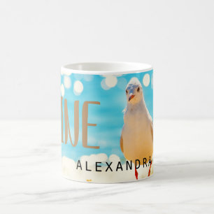 Taza De Café Gaviota azul de playa personalizada