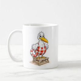 Taza De Café Gaviota Cómic Salvavidas Ave