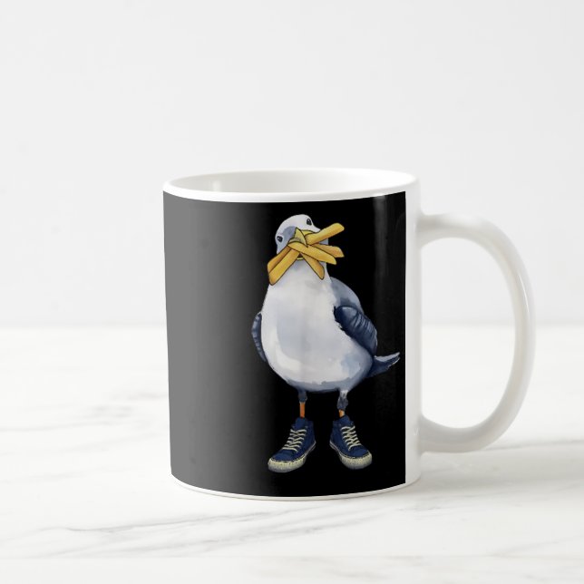 Taza De Café Gaviota Con Fries Y Sneakers Camiseta Divertida.pn (Derecha)