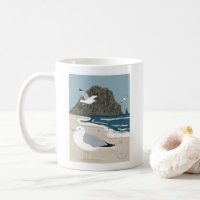Gaviota de Ilustracion de Morro Rock Central Calif