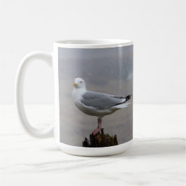 Taza De Café Gaviota de pie de nieve Añadir barniz de texto