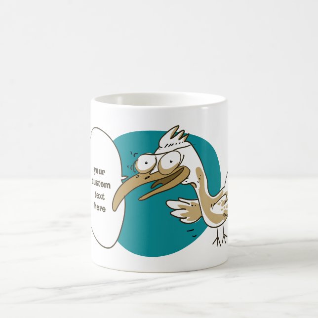 Taza De Café gaviota divertida hablando con nosotros personaliz (Centro)