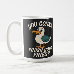 Taza De Café Gaviota Divertida "¿Vas a Terminar tus Patatas Fri