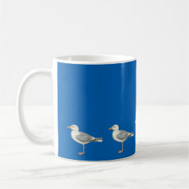 Taza De Café Gaviotas de fondo azul