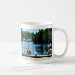 Taza De Café Gaviotas en el embarcadero