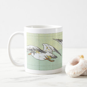 Taza De Café Gaviotas vintage Faux Tile Coffee Mug