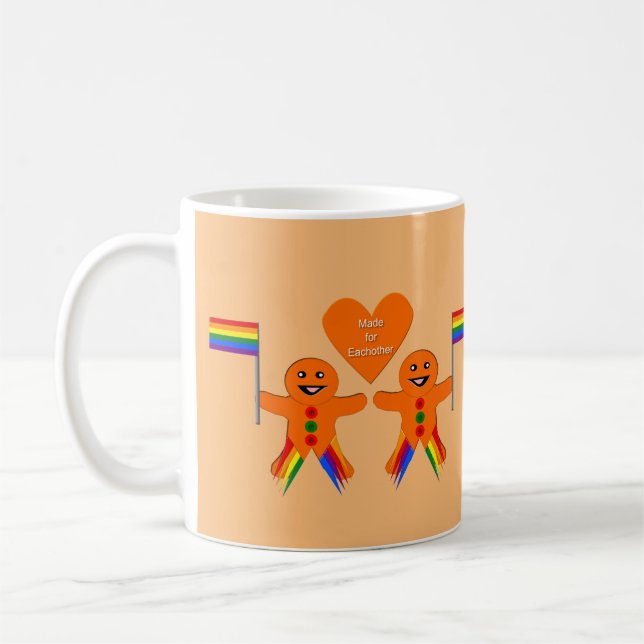 Taza De Café Gay Men Navidades Gingerbread Pareja (Izquierda)