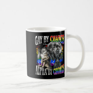 Taza De Café Gay por casualidad alfa por elección alfa lobo sig