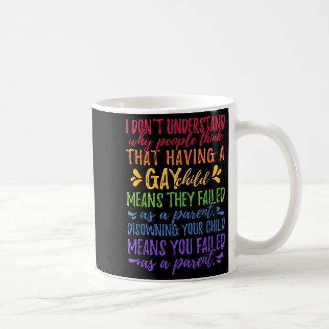 Taza De Café Gay Pride - Proud Parent Mom Dad Parenting Quote  (Derecha)