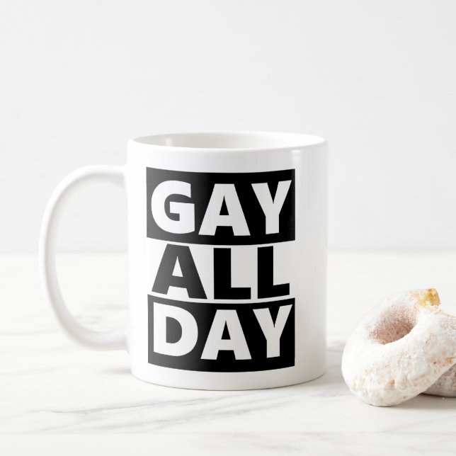 Taza De Café Gay todo el día (Con donut)