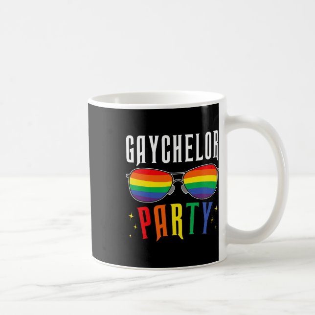Taza De Café Gaychelor Gay Lesbiana Lgbtq Partido de bachiller  (Derecha)
