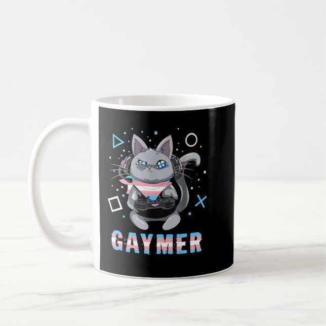Taza De Café Gaymer Gaymer Geek Orgullo Lesbiana Trans Regalo C (Izquierda)