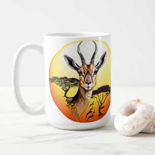 Taza De Café Gazelle Animal salvaje Antelope africano