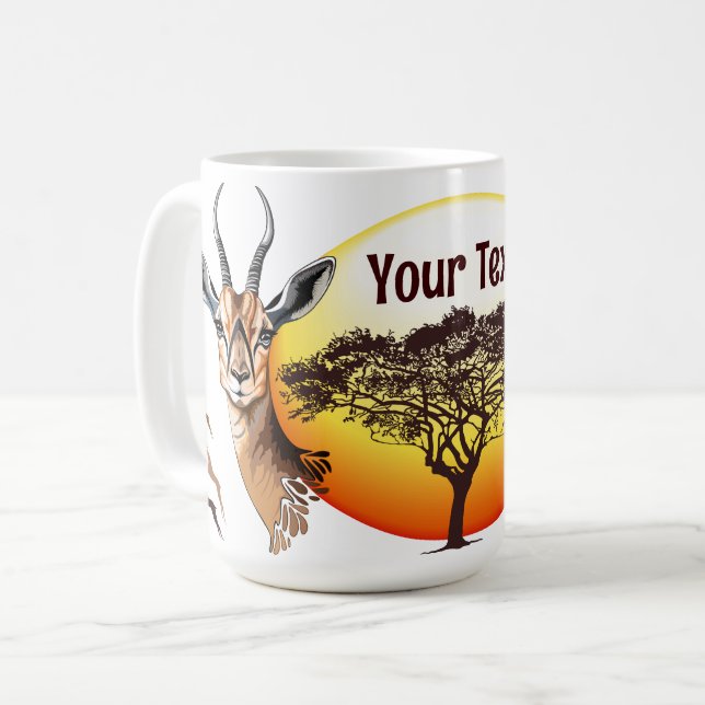 Taza De Café Gazelle Animal salvaje Antelope africano (Anverso izquierdo)