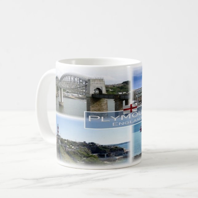 Taza De Café GB Inglaterra - Plymouth Devon - (Anverso izquierdo)