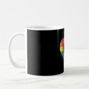 Taza De Café Gear del Orgullo Arcoiris de Love Heart retro Groo