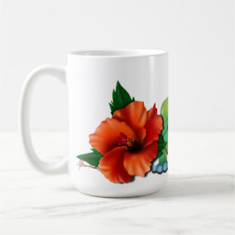 Taza De Café Gecko Día Con Hibiscus