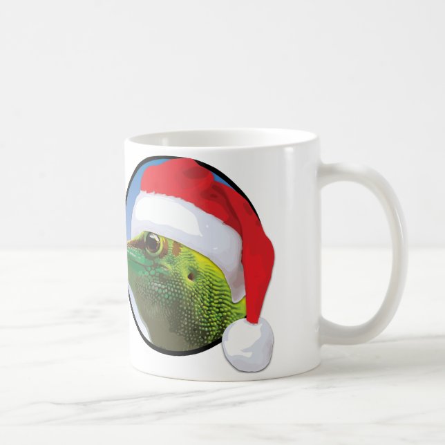Taza De Café Gecko navidades - Blanco Mug blanco clásico de 11  (Derecha)