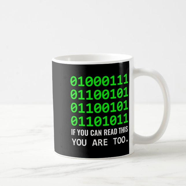 Taza De Café Geek Computer Binary Code Software Developer  (Derecha)