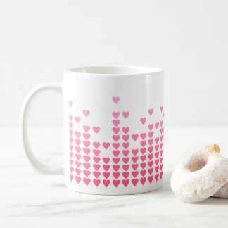 Taza De Café Geek de la música del ecualizador del corazón rosa