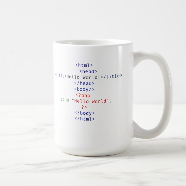 Taza De Café Geek php Greeting (Derecha)