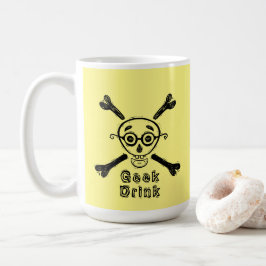 Taza De Café Geek Skull con anteojos personalizados