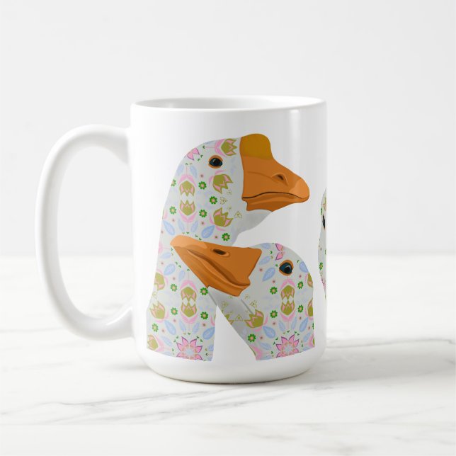 Taza De Café Geese de cuatro cubos con estampado floral (Izquierda)