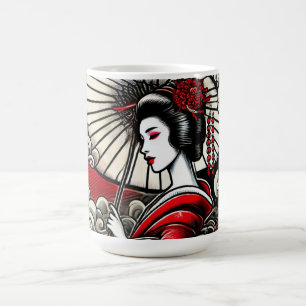 Taza De Café Geisha Art Ceramic Mug