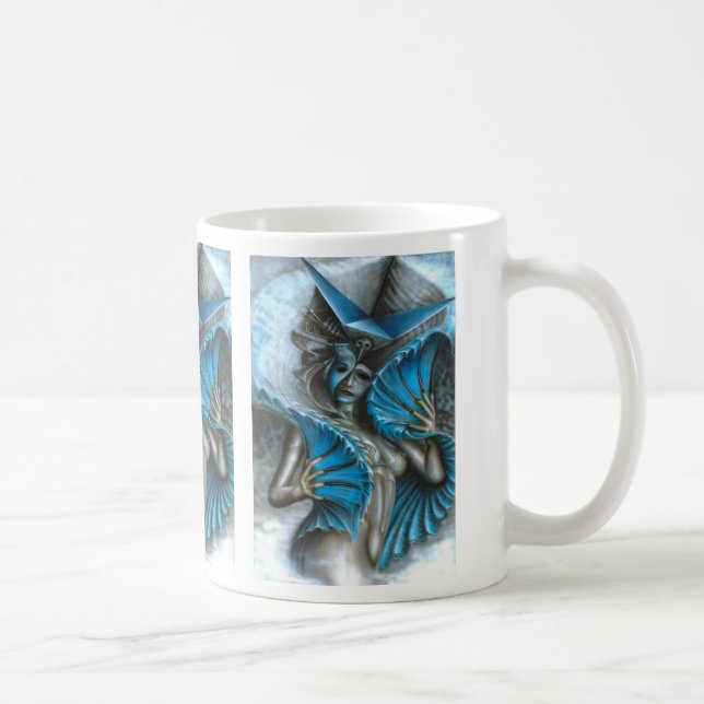 Taza De Café Geisha en azul (Derecha)
