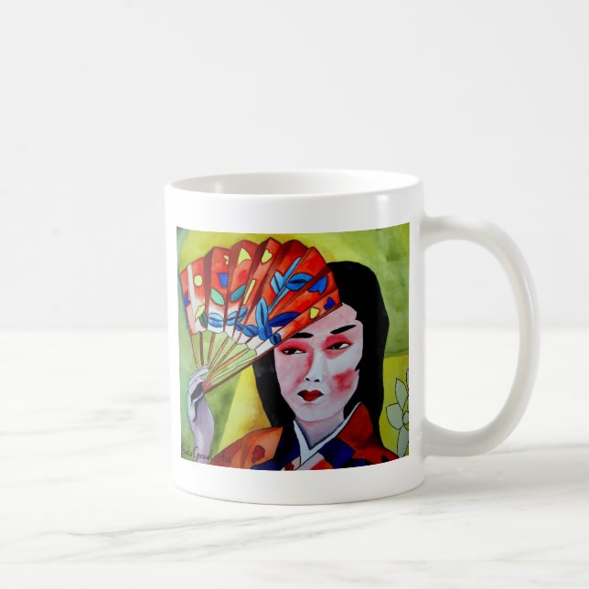 Taza De Café Geisha japonesa con arte acuático original (Derecha)