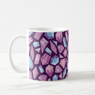 Taza De Café Gemas Doodle, fondo vintage sin costuras.