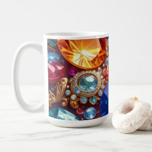 Taza De Café Gemas y Joyas Coloridas