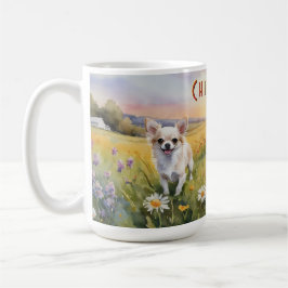 Taza De Café Gemelos Cream Chihuahua al amanecer