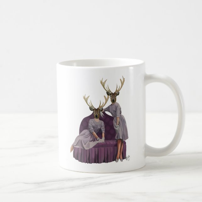 Taza De Café Gemelos de ciervos en morado (Derecha)