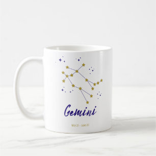 Taza De Café Gemini Constelación Zodiac Horoscope Rótulo Twin