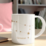 Taza De Café Gemini de oro de Rótulo Zodiaco moderno | Aire de<br><div class="desc">Gemini de oro de Rótulo Zodiaco moderno | Aire de elemento</div>