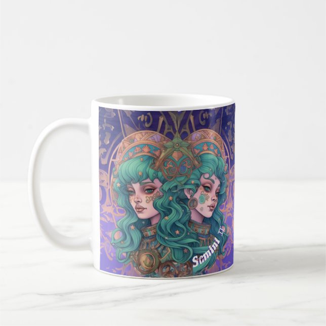 Taza De Café Gemini Energy Zodiac Mug (Izquierda)