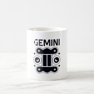 Taza De Café Gemini Moon Twins con estrellas