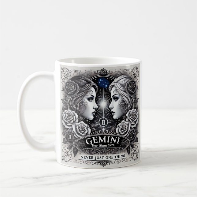 Taza De Café Gemini "Nunca una sola cosa" Zodiac Mug (Izquierda)