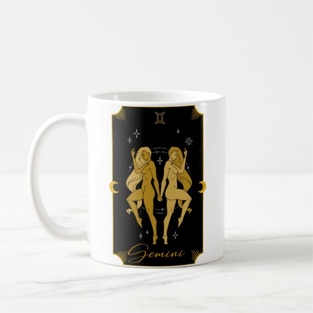 Taza De Café Gemini Saucy Rótulos Astrológica Mug (Izquierda)