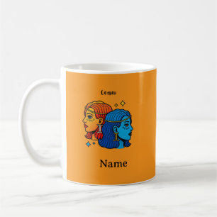 Taza De Café Gemini Signo Zodiacal Pop Art - Gemelos Celestiale