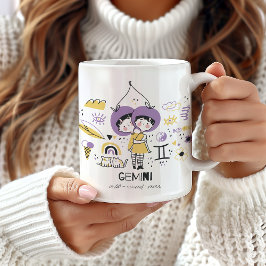 Taza De Café Gemini Zodiac Mug, Cute Gemini Starsign Horoscope