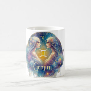 Taza De Café Gemini Zodiac Mug - Encanto y diseño celeste
